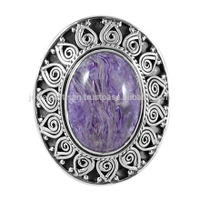 Gorgeous Charoite Gemstone with Sterling Silver Latest Designer Ring Weding Jewelry